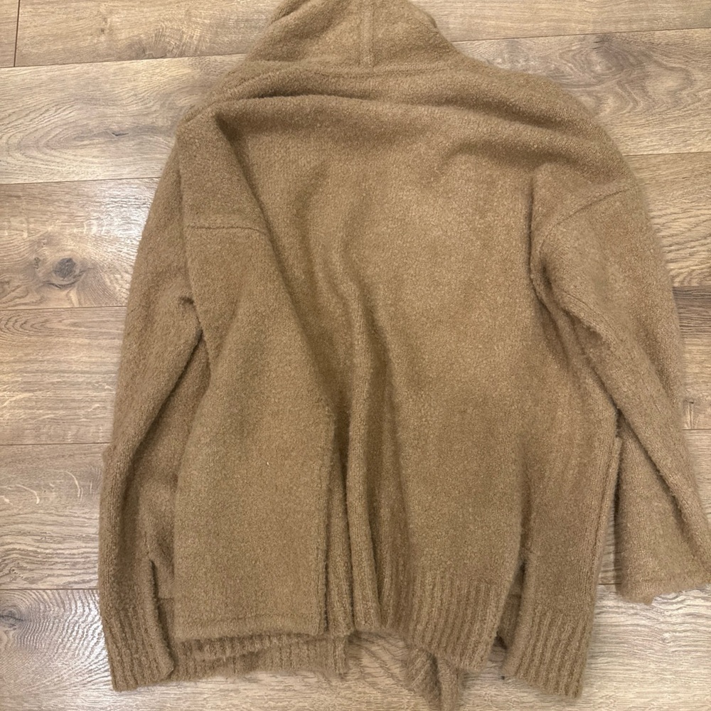 Madewell Gallatin Shawl-Collar Cardigan Sweater in Heather Praline Tan Size Med - Picture 8 of 8